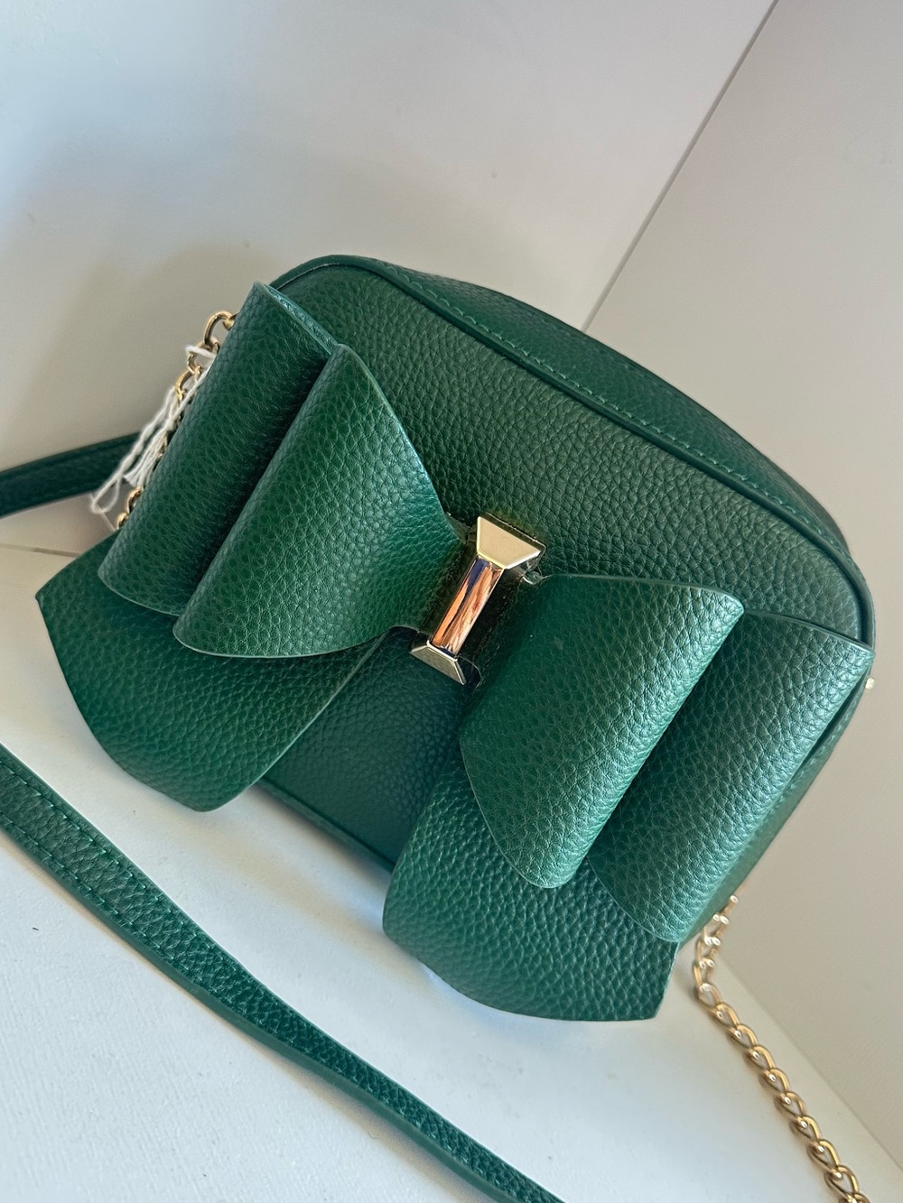 Emerald Bow Detail Crossbody Bag
